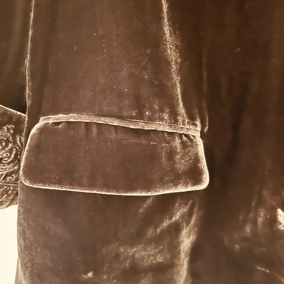 Tahari Brown Velvet Jacket Brown Size 4 - Picture 2 of 6